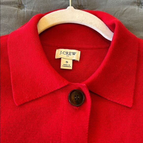 J. Crew cardinal red Polo cardigan sweater size small - Picture 11 of 11
